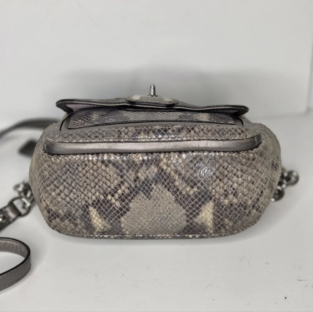Coach Campbell SilverGray Python Exotic Snakeskin Camera Bag‎